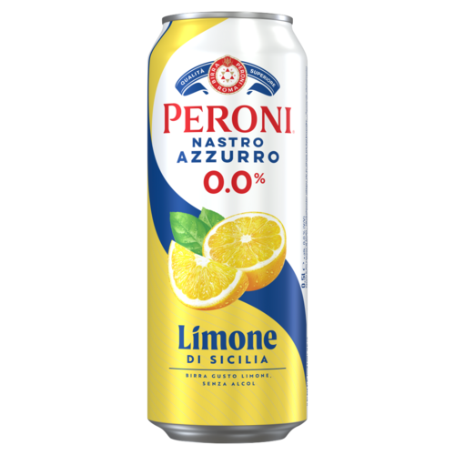 Peroni Nastro Azzurro Limone di Sicilia alkoholmentes sör és citrom ízű ital keveréke 0,0% 0,5 l