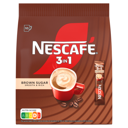 Nescafé 3in1 Brown Sugar azonnal oldódó kávéspecialitás barnacukorral 10 x 16,5 g (165 g)