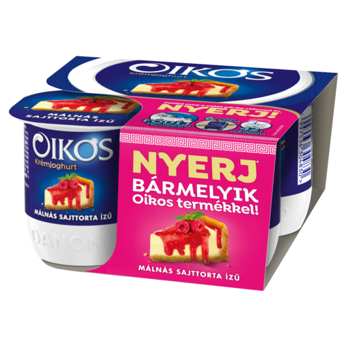 Danone Oikos málnás sajttorta ízű élőflórás krémjoghurt 4 x 125 g
