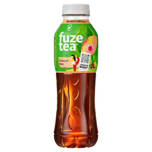 Fuze Tea szénsavmentes őszibarack és rózsaízű üdítőital fekete tea kivonattal 500 ml