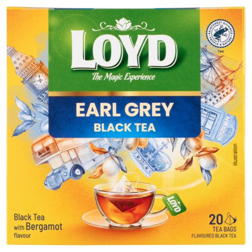 Loyd Earl Grey aromatizált filteres fekete tea 20 filter 40 g