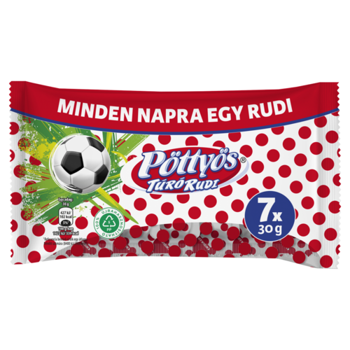Pöttyös Túró Rudi natúr túródesszert kakaós étbevonóval 7 x 30 g (210 g)