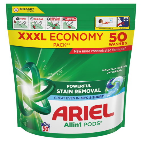 Ariel Allin1 PODS Mountain Spring Universal Mosókapszula, 50 Mosáshoz