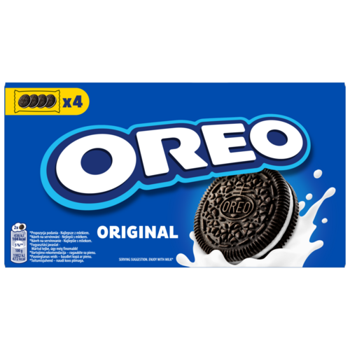 OREO Original Vaníliaízű Töltött Keksz, vegetáriánusok is fogyaszthatják, 16 db keksz 176 g