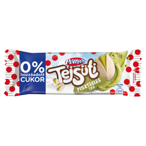 Pöttyös Tejsüti pisztácia ízű tejes krémmel töltött kakaós piskóta 20 g