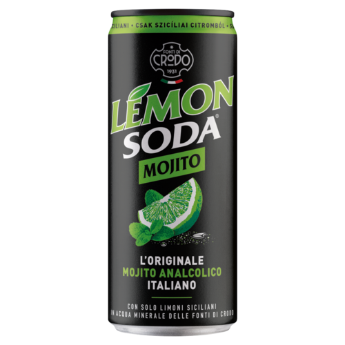 Fonti Di Crodo Lemon Soda szénsavas mojito-citrom üdítőital lime és menta ízesítéssel 33 cl