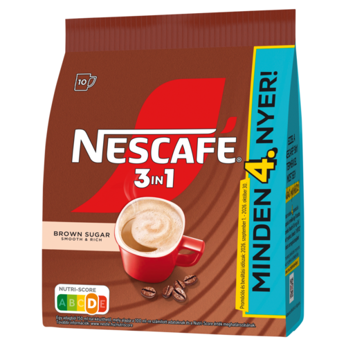 NESCAFÉ 3in1 Brown Sugar azonnal oldódó kávéspecialitás barna cukorral 10 x 16,5 g (165 g)