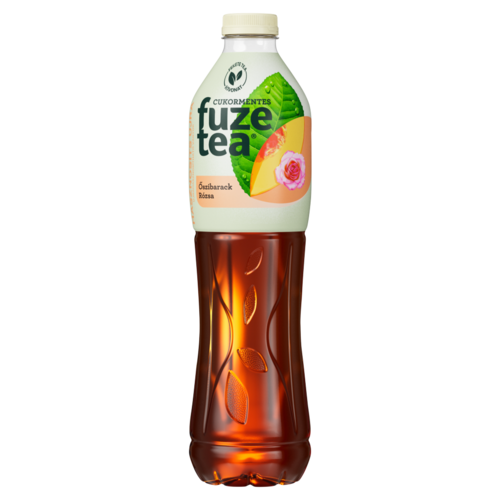 Fuze Tea energiamentes, szénsavmentes őszibarack- és rózsaízű üdítőital fekete tea kivonattal 1,5 l