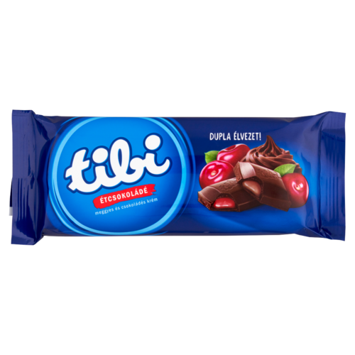 Tibi étcsokoládé meggy ízű és csokoládés krémmel 90 g