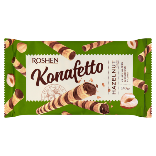 Roshen Konafetto mogyoró ízű krémmel töltött ostyarúd 140 g
