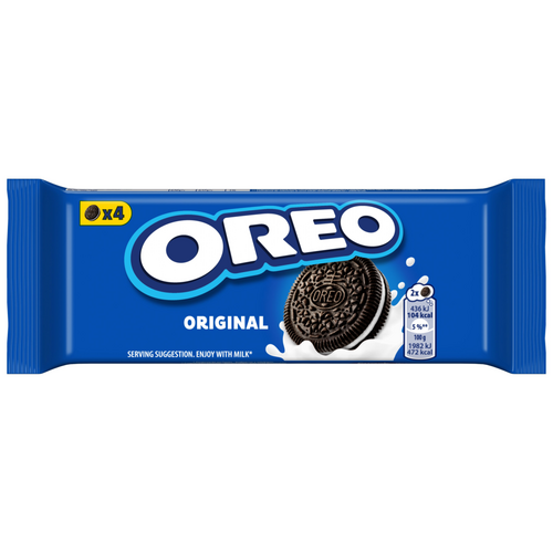 OREO Original Klasszikus Vaníliaízű Töltött Keksz, Útközben is tökéletes, 4 db keksz 44 g