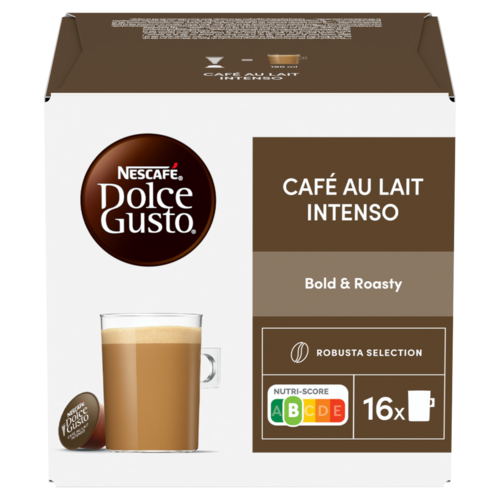 NESCAFÉ Dolce Gusto Café Au Lait Intenso teljes tejpor azonnal oldódó kávéval 16 x 10 g (160 g)
