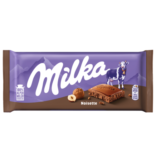 Milka Noisette alpesi tej felhasználásával készült tejcsokoládé mogyorómasszával 90 g