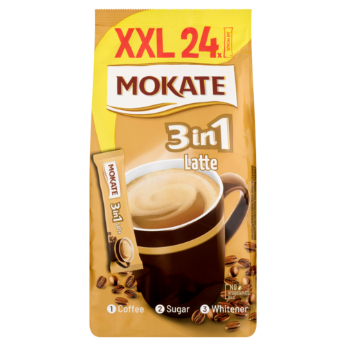 Mokate 3in1 Latte azonnal oldódó kávéitalpor kávéfehérítővel és cukorral 24 x 15 g (360 g)