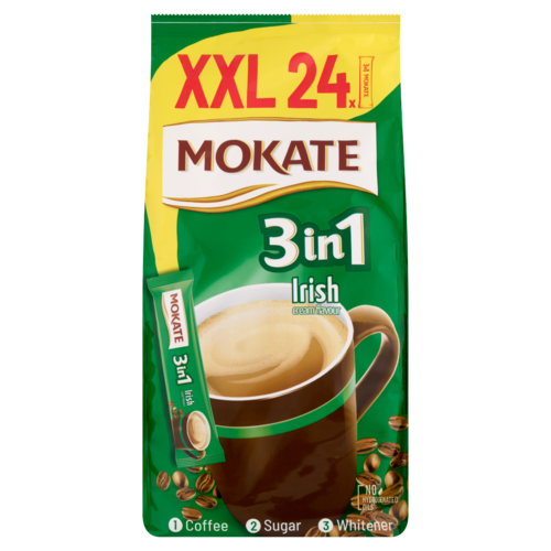 Mokate 3in1 Irish Cream likőr ízesítésű azonnal oldódó kávéitalpor kávéfehérítővel 24 x 17 g (408 g)