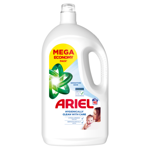 Ariel Sensitive Skin Folyékony Mosószer, 4.05 l, 90 Mosáshoz