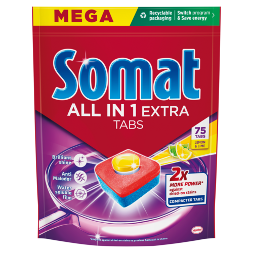 Somat All in One Extra Lemon & Lime mosogatógép tabletta 75 db