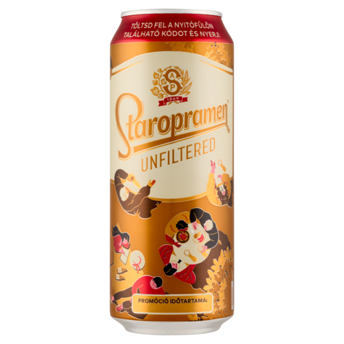 Staropramen Unfiltered minőségi világos, szűretlen sör 5% 0,5 l 