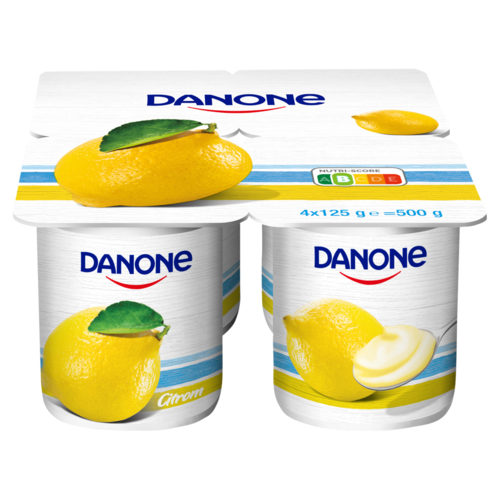 Danone citromízű, élőflórás, zsírszegény joghurt 4 x 125 g (500 g)