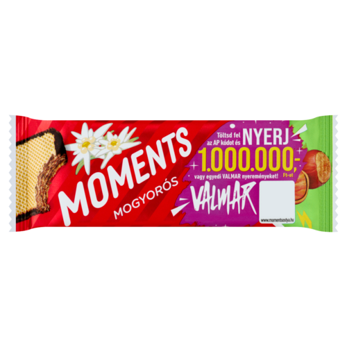 Moments kakaós bevonómasszába mártott, mogyorós krémmel töltött ostyaszelet 45 g