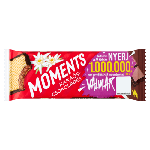 Moments kakaós bevonómasszába mártott, kakaós-csokoládés krémmel töltött ostyaszelet 45 g