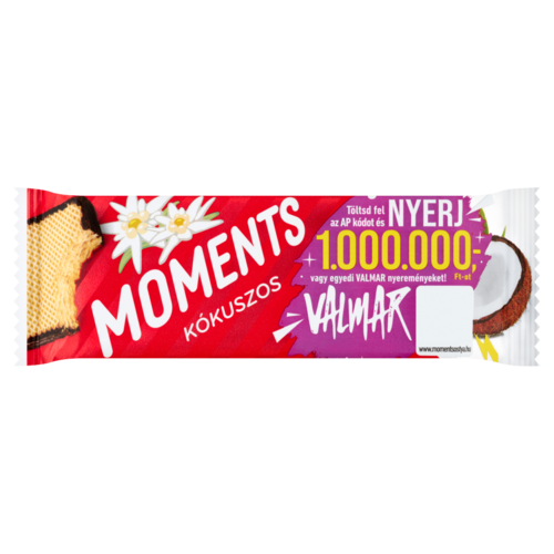 Moments kakaós bevonómasszába mártott, kókuszos krémmel töltött ostyaszelet 45 g