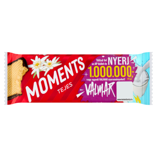 Moments kakaós bevonómasszába mártott, tejes krémmel töltött ostyaszelet 45 g