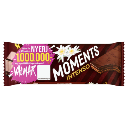 Moments Intenso csokoládés-kakaós krémmel töltött kakaós ostyaszelet kakaós bevonómasszában 40 g