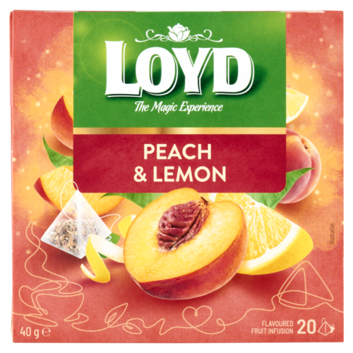 Loyd őszibarack és citrom ízű filteres gyümölcstea 20 filter 40 g