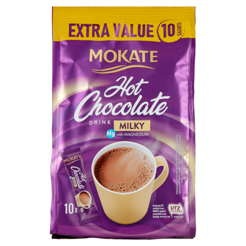 Mokate tejes ízű instant forró csokoládé ital magnézium hozzáadásával 10 x 18 g (180 g)