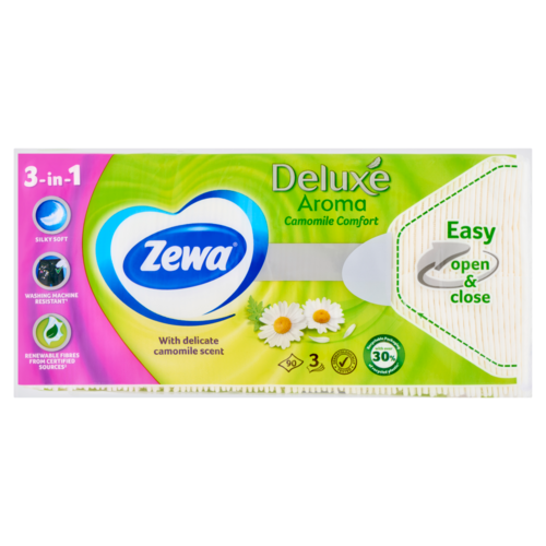 Zewa Deluxe Camomile Comfort illatosított papír zsebkendő 3 rétegű 90 db
