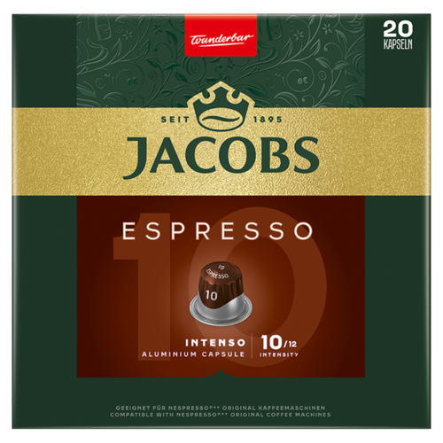Jacobs Espresso Intenso őrölt-pörkölt kávé kapszulában 20 db 104 g