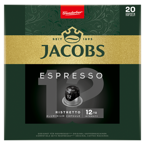 Jacobs Espresso Ristretto őrölt-pörkölt kávé kapszulában 20 db 104 g