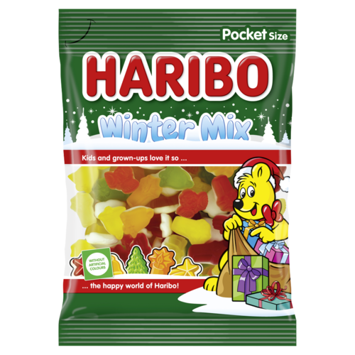 Haribo Winter Mix gyümölcsízű gumicukorka 90 g