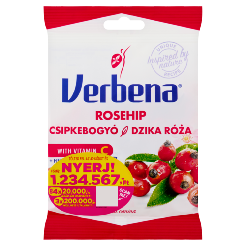 Verbena töltött keménycukorka csipkebogyó kivonattal és C-vitaminnal 60 g