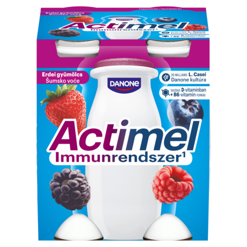 Danone Actimel zsírszegény, élőflórás, erdei gyümölcsízű joghurtalapú ital 4 x 100 g (400 g)