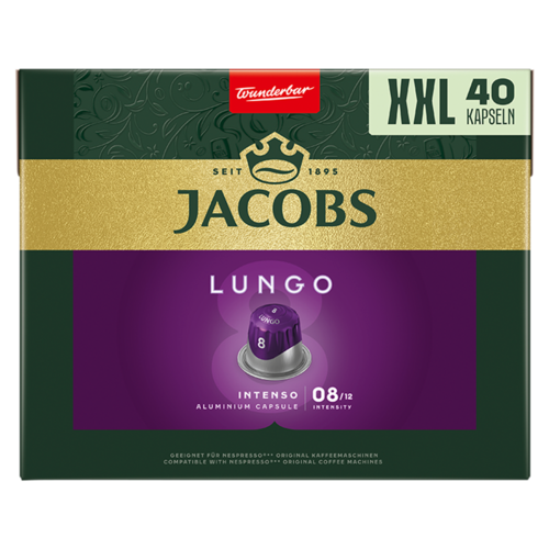 Jacobs Lungo Intenso őrölt-pörkölt kávé kapszulában 40 db 208 g
