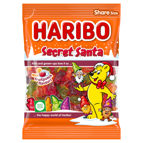 Haribo Secret Santa gyümölcsízű gumicukorka 200 g