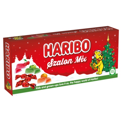 Haribo Szalon Mix vegyes gyümölcsízű kandírozott gumicukorka szaloncukor 300 g