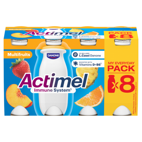 Danone Actimel élőflórás, vegyes gyümölcsízű zsírszegény fermentált ital vitaminnal 8 x 100 g