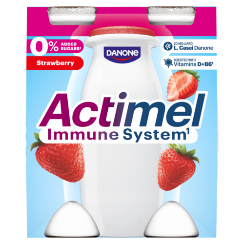Danone Actimel 0% eperízű sovány fermentált ital édesítőszerekkel, B6- és D-vitaminnal 4 x 100 g