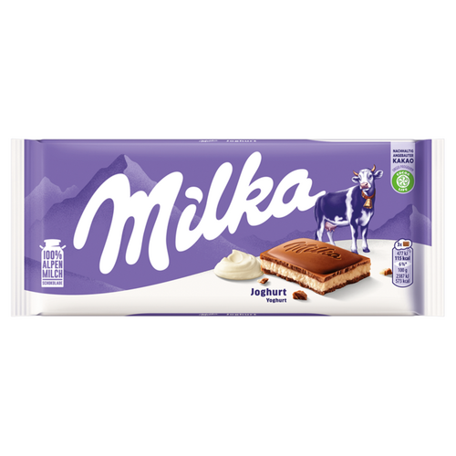 Milka Alpesi Tej Felhasználásával Készült Tejcsokoládé Joghurtos Krémtöltelékkel 100 G