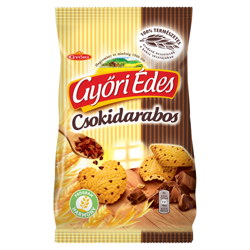 Győri Édes Csokidarabos Omlós, Mézes Keksz Csokoládédarabokkal 150 G