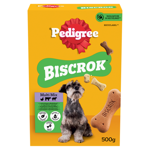 Pedigree Biscrok Multi Mix csirke-marha-bárány kiegészítő állateledel felnőtt kutyák számára 500 g