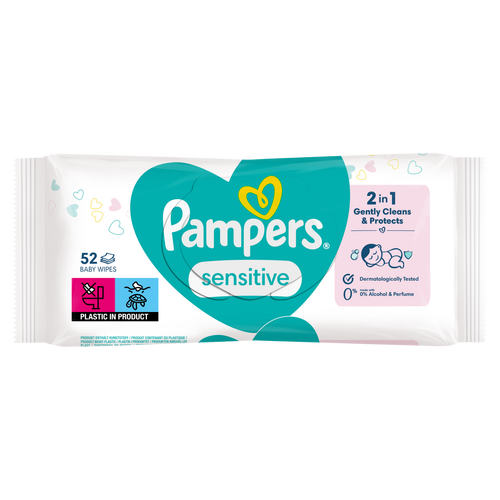 Pampers Sensitive Nedves Törlőkendő, 12 csomag = 52 db Törlőkendő
