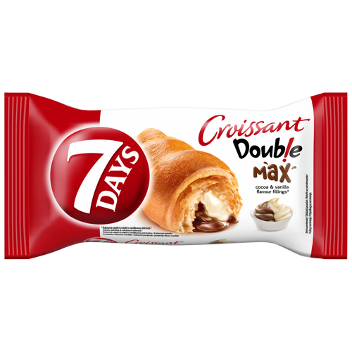 7days Double Max Croissant Kakaós Töltelékkel és Vaníliaízű Töltelékkel 80 G