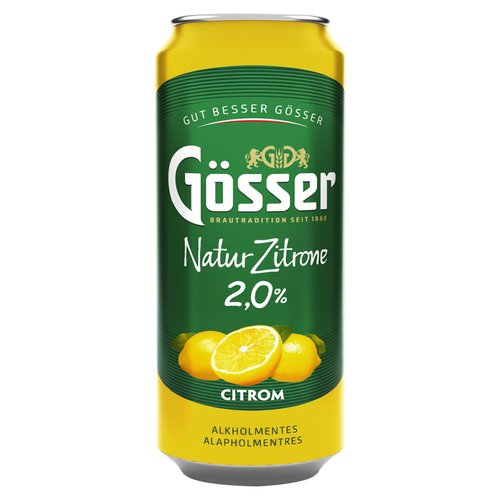 Gösser Natur Zitrone citromos sörital 2,0% 500 ml 