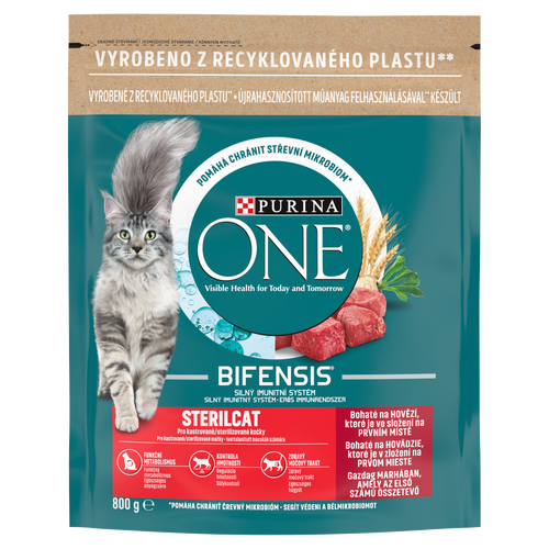 Purina One Sterilcat marhában gazdag száraz macskaeledel 800 g