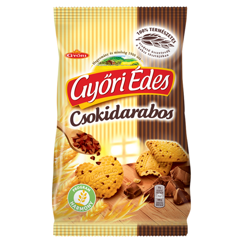 Győri Édes Csokidarabos omlós, mézes keksz csokoládédarabokkal 150 g
