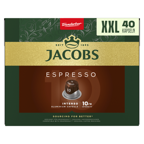 Jacobs Espresso Intenso őrölt-pörkölt kávé kapszulában 40 db 208 g